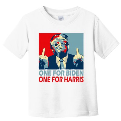 Trump Middle Finger Biden Harris Republican American Flag Toddler T-Shirt