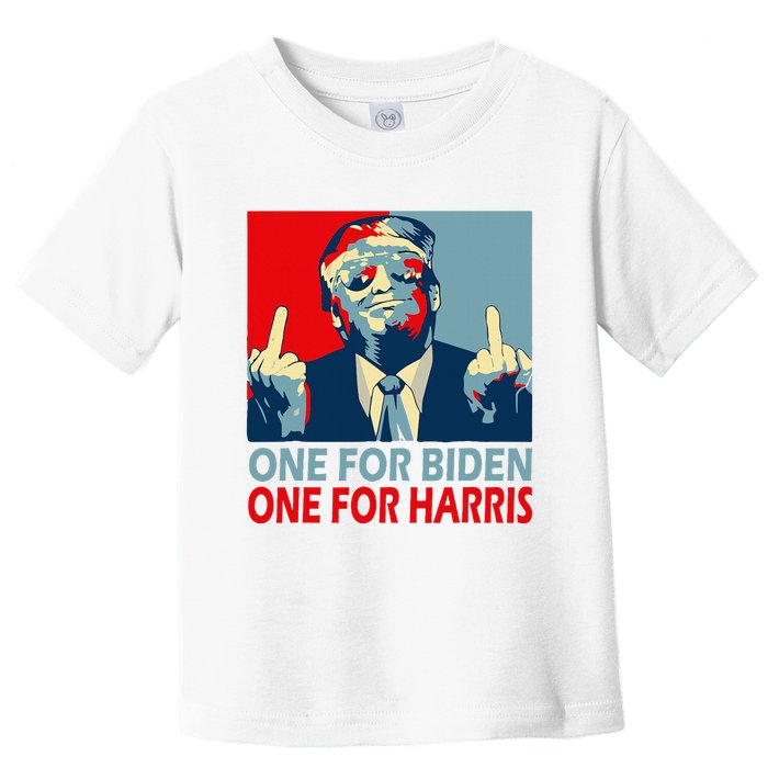 Trump Middle Finger Biden Harris Republican American Flag Toddler T-Shirt