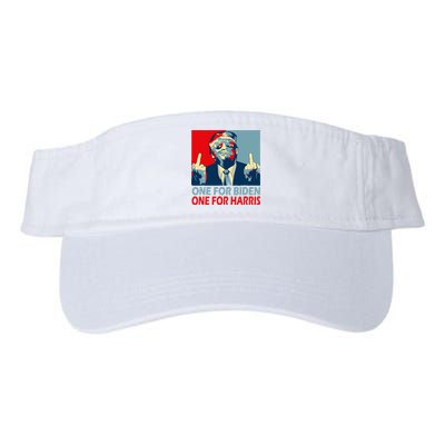 Trump Middle Finger Biden Harris Republican American Flag Valucap Bio-Washed Visor