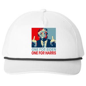 Trump Middle Finger Biden Harris Republican American Flag Snapback Five-Panel Rope Hat