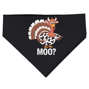 Turkey Moo Farmer Funny Thanksgiving Cow USA-Made Doggie Bandana