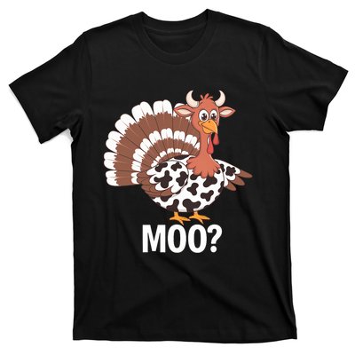 Turkey Moo Farmer Funny Thanksgiving Cow T-Shirt