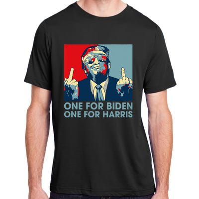 Trump Middle Finger Biden Harris Republican American Flag Adult ChromaSoft Performance T-Shirt