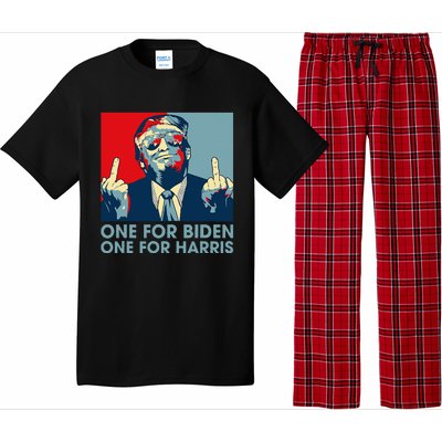 Trump Middle Finger Biden Harris Republican American Flag Pajama Set