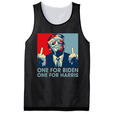 Trump Middle Finger Biden Harris Republican American Flag Mesh Reversible Basketball Jersey Tank