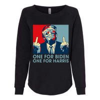 Trump Middle Finger Biden Harris Republican American Flag Womens California Wash Sweatshirt