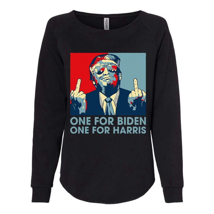 Trump Middle Finger Biden Harris Republican American Flag Womens California Wash Sweatshirt