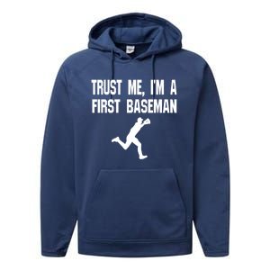 Trust Me First Base 1st Player Game Funny Sports Game Gift Performance Fleece Hoodie