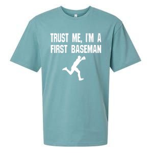 Trust Me First Base 1st Player Game Funny Sports Game Gift Sueded Cloud Jersey T-Shirt