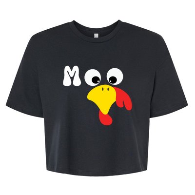 Turkey Moo Funny Thanksgiving IM A Cow Bella+Canvas Jersey Crop Tee