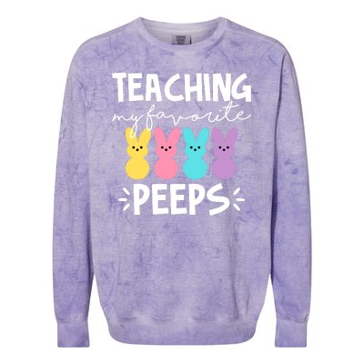 Teaching My Favorite Peeps Easter Teacher Cute Colorblast Crewneck Sweatshirt