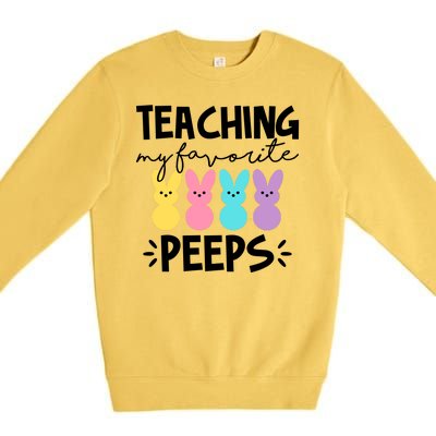 Teaching My Favorite Peeps Easter Teacher Cute Premium Crewneck Sweatshirt