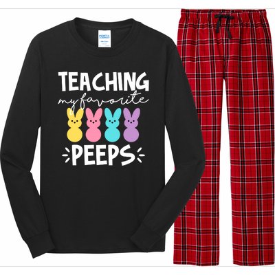 Teaching My Favorite Peeps Easter Teacher Cute Long Sleeve Pajama Set