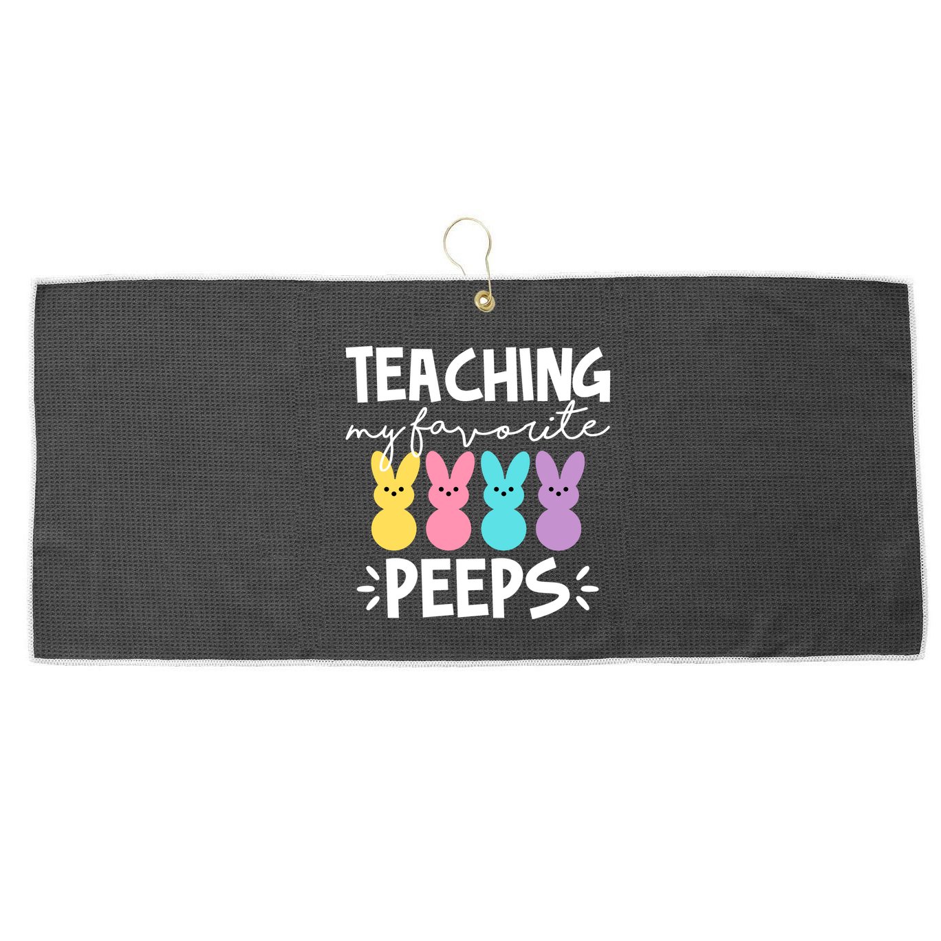 Teaching My Favorite Peeps Easter Teacher Cute Large Microfiber Waffle Golf Towel