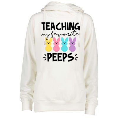 Teaching My Favorite Peeps Easter Teacher Cute Womens Funnel Neck Pullover Hood