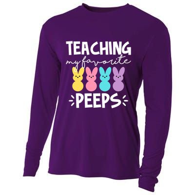 Teaching My Favorite Peeps Easter Teacher Cute Cooling Performance Long Sleeve Crew