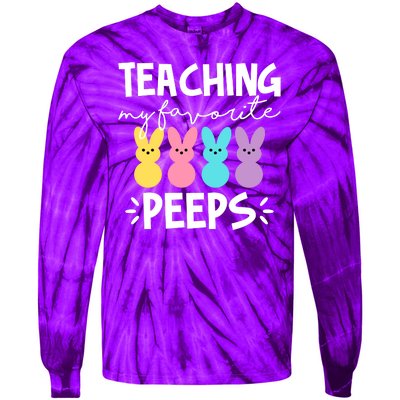 Teaching My Favorite Peeps Easter Teacher Cute Tie-Dye Long Sleeve Shirt