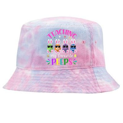 Teaching My Favorite Peeps Easter Day Funny Teacher Presents Tie-Dyed Bucket Hat