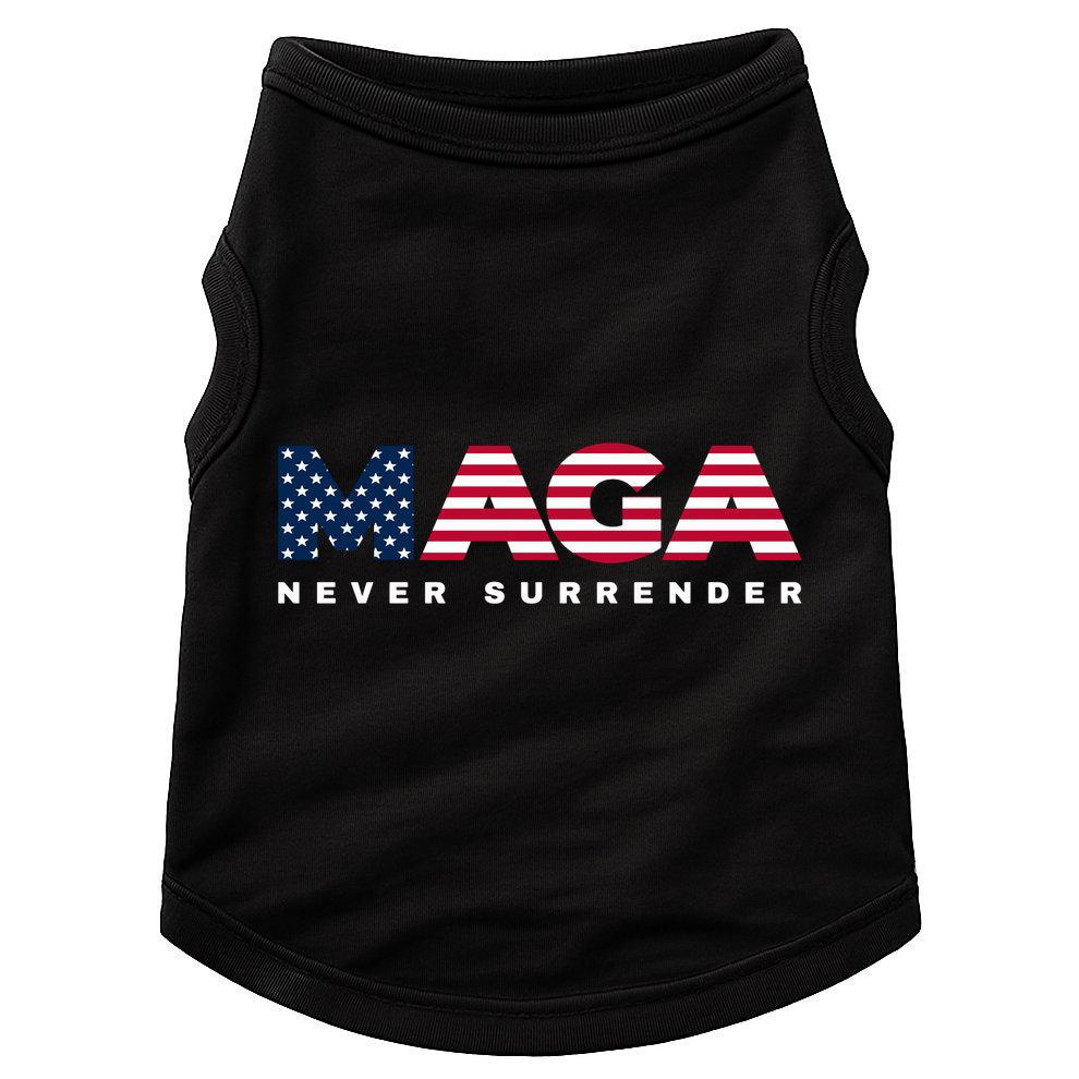 Trump Maga Freedom Never Surrender 4th Of July 2024 Usa Flag Hoodie Doggie Tank