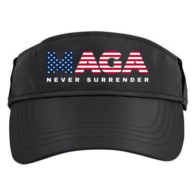 Trump Maga Freedom Never Surrender 4th Of July 2024 Usa Flag Hoodie Adult Drive Performance Visor