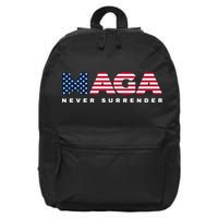 Trump Maga Freedom Never Surrender 4th Of July 2024 Usa Flag Hoodie 16 in Basic Backpack