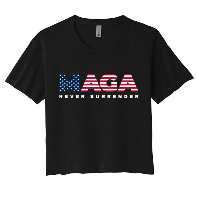 Trump Maga Freedom Never Surrender 4th Of July 2024 Usa Flag Hoodie Crop Top
