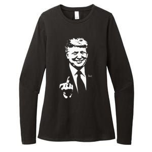 Trump Middle Finger Trump Fu 2024 Trump For President Womens CVC Long Sleeve Shirt