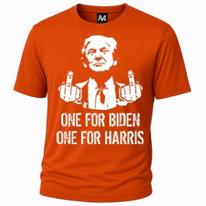 Trump Middle Finger One For Biden One For Harris Cooling Performance Crew T-Shirt