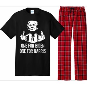 Trump Middle Finger One For Biden One For Harris Pajama Set