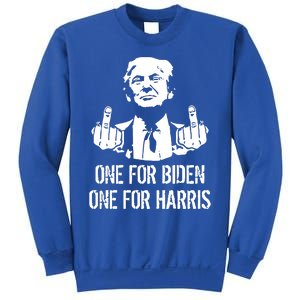 Trump Middle Finger One For Biden One For Harris Sweatshirt