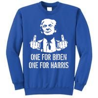 Trump Middle Finger One For Biden One For Harris Sweatshirt