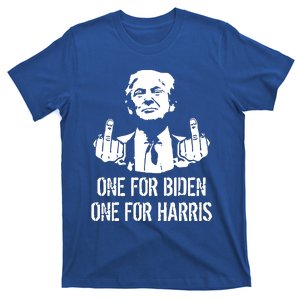 Trump Middle Finger One For Biden One For Harris T-Shirt