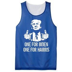 Trump Middle Finger One For Biden One For Harris Mesh Reversible Basketball Jersey Tank