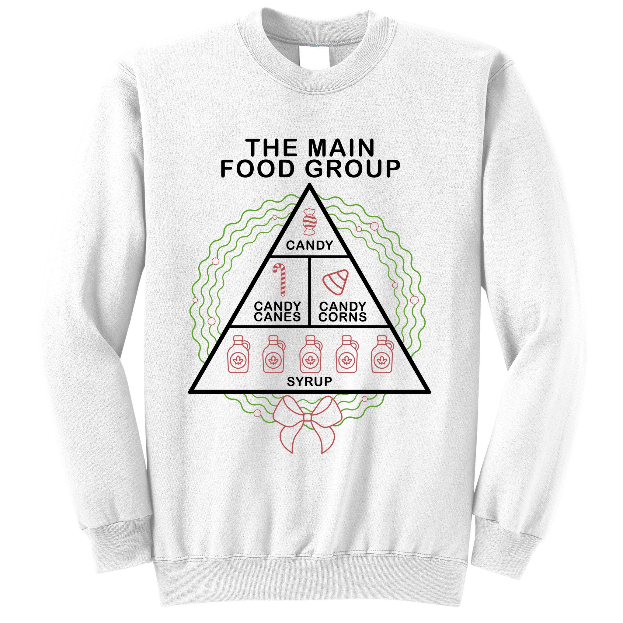 The Main Food Group Candy Funny Christmas Sweatshirt