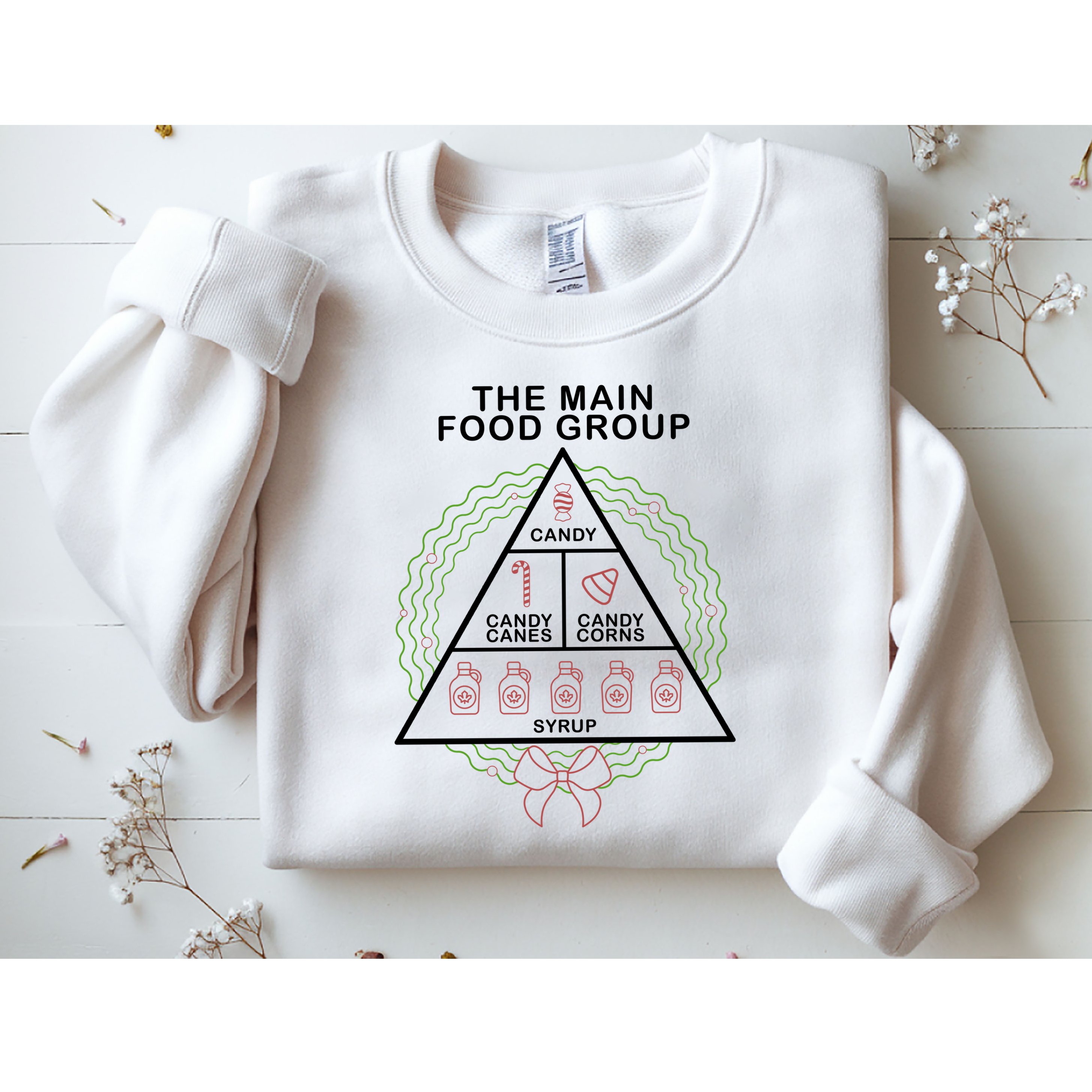 The Main Food Group Candy Funny Christmas Sweatshirt