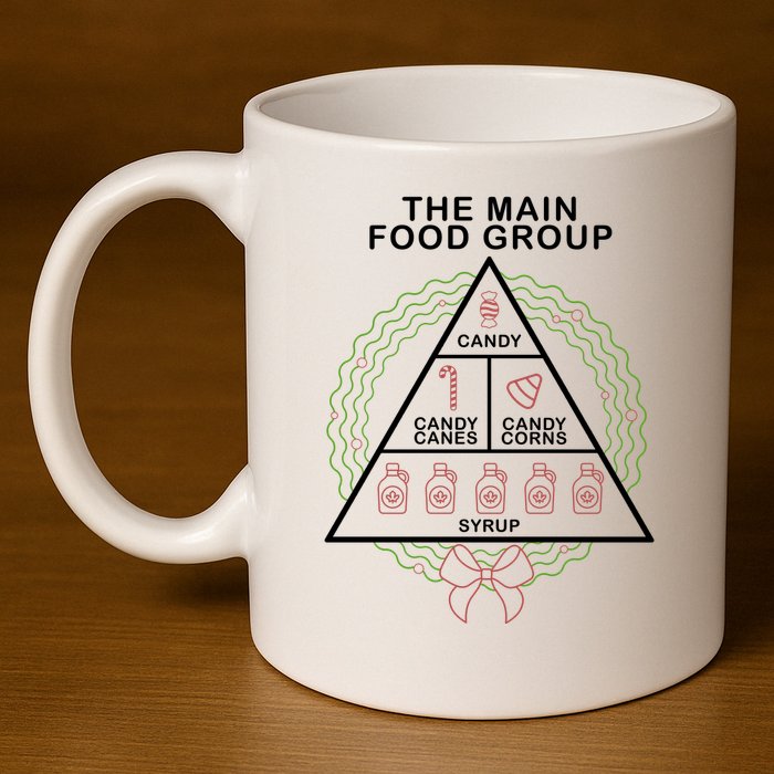 The Main Food Group Candy Funny Christmas 11oz C Handle Ceramic Mug