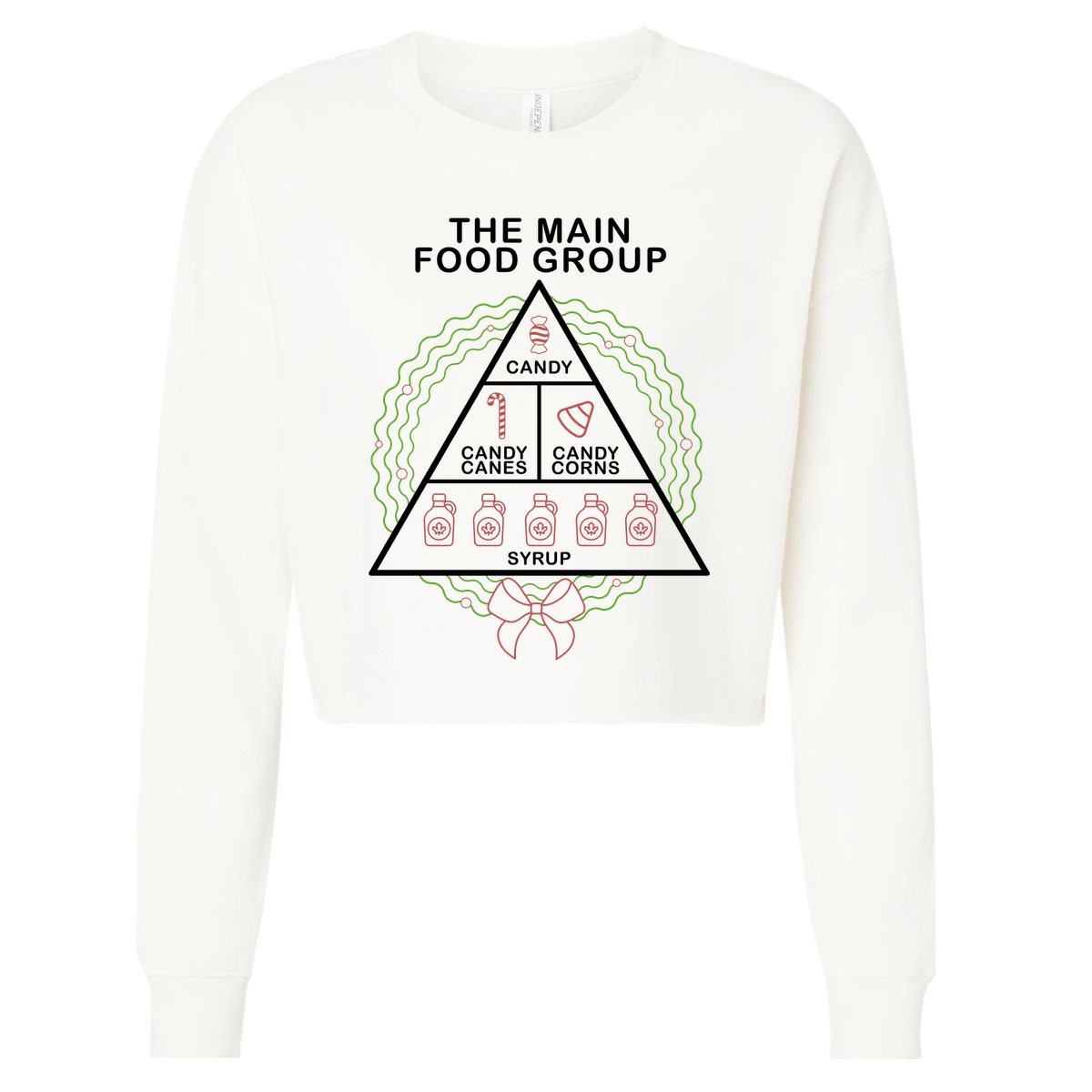 The Main Food Group Candy Funny Christmas Cropped Pullover Crew