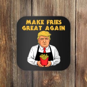 Trump Make Fries Great Again 2024 Funny Meme Trump Gift Coaster