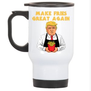 Trump Make Fries Great Again 2024 Funny Meme Trump Gift Stainless Steel Travel Mug