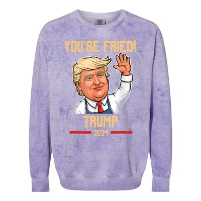 Trump Make Fries Great Again 2024 Funny Meme Trump Gift Colorblast Crewneck Sweatshirt