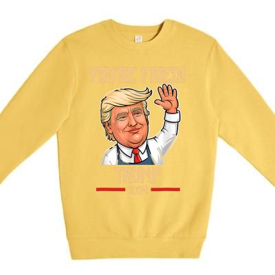 Trump Make Fries Great Again 2024 Funny Meme Trump Gift Premium Crewneck Sweatshirt