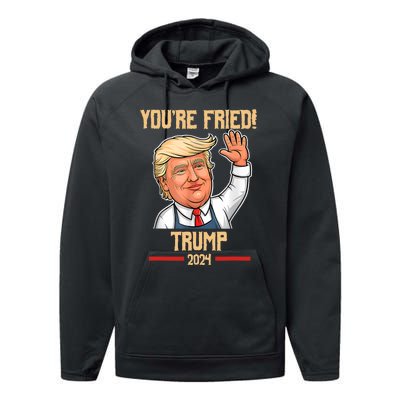 Trump Make Fries Great Again 2024 Funny Meme Trump Gift Performance Fleece Hoodie