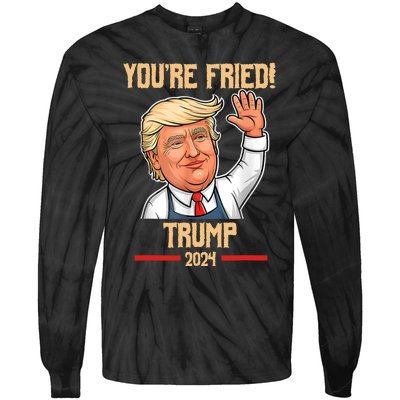 Trump Make Fries Great Again 2024 Funny Meme Trump Gift Tie-Dye Long Sleeve Shirt