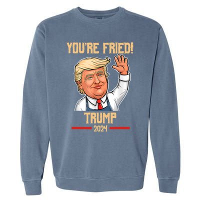 Trump Make Fries Great Again 2024 Funny Meme Trump Gift Garment-Dyed Sweatshirt