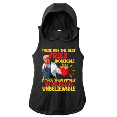 Trump Make Fries Great Again 2024 Funny Meme Trump Gift Ladies PosiCharge Tri-Blend Wicking Draft Hoodie Tank