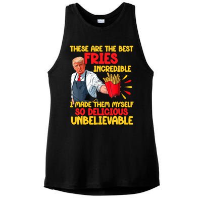 Trump Make Fries Great Again 2024 Funny Meme Trump Gift Ladies PosiCharge Tri-Blend Wicking Tank