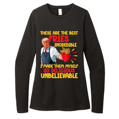 Trump Make Fries Great Again 2024 Funny Meme Trump Gift Womens CVC Long Sleeve Shirt