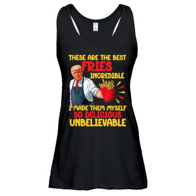 Trump Make Fries Great Again 2024 Funny Meme Trump Gift Ladies Essential Flowy Tank