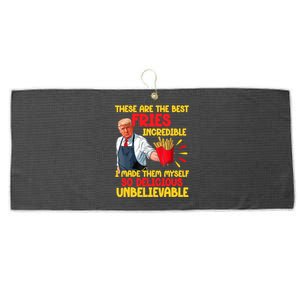 Trump Make Fries Great Again 2024 Funny Meme Trump Gift Large Microfiber Waffle Golf Towel