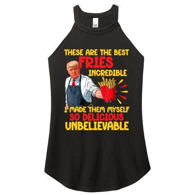 Trump Make Fries Great Again 2024 Funny Meme Trump Gift Women's Perfect Tri Rocker Tank